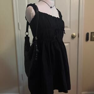 Topshop | Black Babydoll Dress | Size 8 | Goth Sundress